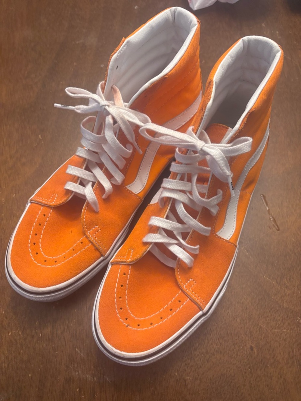 Vans High-Top Canvas Sneakers in Orange and White, Like New